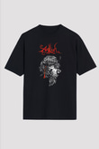 Agalloch Baskılı Unisex Siyah Oversize Tişört - Tshirt