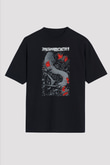 Agalloch Baskılı Unisex Siyah Oversize Tişört - Tshirt