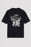 Agalloch Baskılı Unisex Siyah Oversize Tişört - Tshirt