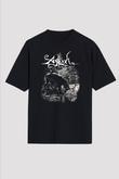 Agalloch Baskılı Unisex Siyah Oversize Tişört - Tshirt
