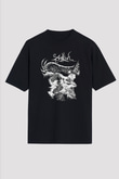 Agalloch Baskılı Unisex Siyah Oversize Tişört - Tshirt