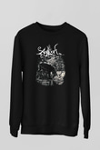 Agalloch Baskılı Unisex Siyah Sweatshirt