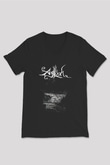 Agalloch Baskılı Unisex Siyah V Yaka Tişört - Tshirt