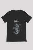Agalloch Baskılı Unisex Siyah V Yaka Tişört - Tshirt