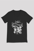 Agalloch Baskılı Unisex Siyah V Yaka Tişört - Tshirt