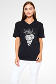 Agalloch Baskılı Unisex Siyah V Yaka Tişört - Tshirt