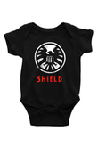 Agents of S.H.I.E.L.D. Baskılı Siyah Bebek Body - Zıbın