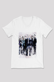 Agents of S.H.I.E.L.D. Beyaz Unisex V Yaka Tişört