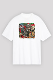 Agnostic Front Baskılı Unisex Beyaz Oversize Tişört