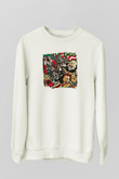 Agnostic Front Baskılı Unisex Beyaz Sweatshirt