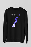 Ahtapot Baskılı Unisex Siyah Sweatshirt