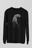 Ahtapot Baskılı Unisex Siyah Sweatshirt