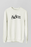 Aiden Beyaz Unisex Sweatshirt
