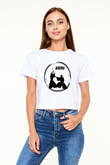 Aikido Beyaz Croptop Tişört