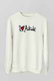 Aikido Beyaz Unisex Sweatshirt