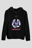 Aikido Siyah Unisex Kapüşonlu Sweatshirt