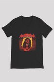 Airbourne Baskılı Unisex Siyah V Yaka Tişört