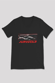 Airwolf Siyah Unisex  V Yaka Tişört
