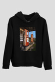 Akaryakıt Siyah Unisex Kapüşonlu Sweatshirt