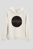 Akrep Burcu Baskılı Beyaz Unisex Hoodie