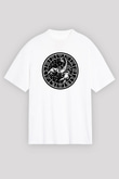 Akrep Burcu Baskılı Beyaz Unisex Oversize Tişört - Tshirt