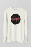 Akrep Burcu Baskılı Beyaz Unisex Sweatshirt