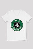 Akrep Burcu Baskılı Beyaz Unisex V Yaka Tişört - Tshirt