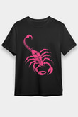 Akrep Burcu Baskılı Unisex Siyah Tişört - Tshirt