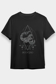 Akrep Burcu Baskılı Unisex Siyah Tişört - Tshirt