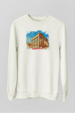 Akropolis Beyaz Unisex Sweatshirt