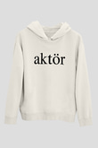 Aktör Beyaz Unisex Hoodie