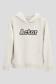 Aktör Beyaz Unisex Kapüşonlu Sweatshirt