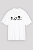 Aktör Beyaz Unisex Oversize Tişört T-Shirt