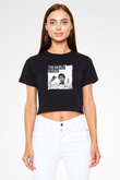Al Pacino Baskılı Siyah Kadın Crop Top Tişört