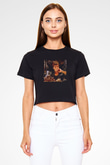 Al Pacino Baskılı Siyah Kadın Crop Top Tişört
