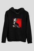 Al Pacino Baskılı Unisex Siyah Hoodie