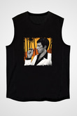 Al Pacino Baskılı Unisex Siyah Kolsuz Tişört