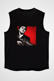 Al Pacino Baskılı Unisex Siyah Kolsuz Tişört