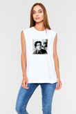 Al Pacino Unisex Baskılı Beyaz Kolsuz Tişört