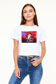 Aladdin Beyaz Croptop Tişört