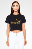 Aladdin Siyah Crop Top Tişört