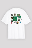 Alan Persons Project Baskılı Beyaz Unisex Oversize Tişört - Tshirt