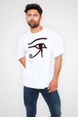 Alan Persons Project Baskılı Beyaz Unisex Oversize Tişört - Tshirt