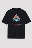 Alan Persons Project Baskılı Unisex Siyah Oversize Tişört - Tshirt