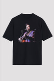 Alan Persons Project Baskılı Unisex Siyah Oversize Tişört - Tshirt