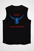 Alan Persons Project Baskılı Unisex Siyah Kolsuz Tişört - Tshirt