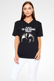 Alan Persons Project Baskılı Unisex Siyah V Yaka Tişört - Tshirt