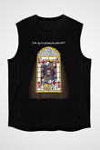 Alan Persons Project Baskılı Unisex Siyah Kolsuz Tişört - Tshirt