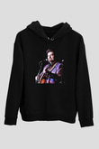 Alan Persons Project Baskılı Unisex Siyah Kapüşonlu Sweatshirt