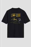 Alan Persons Project Baskılı Unisex Siyah Oversize Tişört - Tshirt